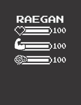 Paperback Raegan: Pixel Retro Game 8 Bit Design Blank Composition Notebook College Ruled, Name Personalized for Girls & Women. Gaming De Book