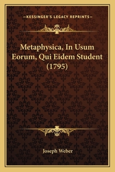 Paperback Metaphysica, In Usum Eorum, Qui Eidem Student (1795) [Latin] Book