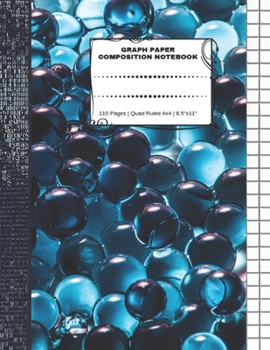 Paperback Graph Paper Composition Notebook: 110 Pages - Quad Ruled 4x4 - 8.5" x 11" Marble Large Notebook with Grid Paper - Math Notebook For Students Book