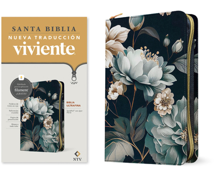 Biblia ultrafina NTV de zíper, con Filament (SentiPiel, Floral, Letra Roja) (Spanish Edition)