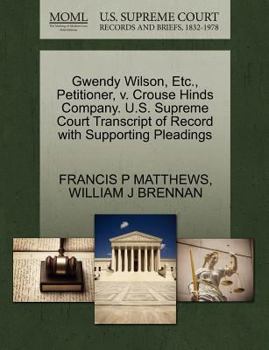 Gwendy Wilson, Etc., Petitioner, v. Crouse Hinds Company. U.S. Supreme Court Transcript of Record with Supporting Pleadings