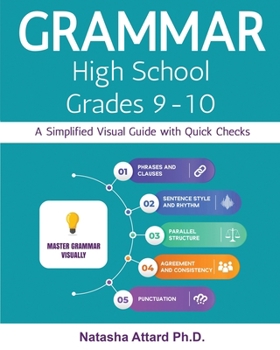 Paperback Grammar High School Grades 9-10: A Simplified Visual Guide with Quick Checks Book