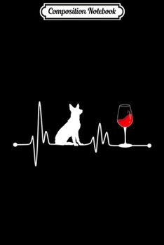 Composition Notebook: German Shepherd Heartbea Ekg Wine Lover Alsatian Dog Journal/Notebook Blank Lined Ruled 6x9 100 Pages