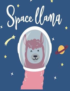 Space llama: Space llama on blue cover and Dot Graph Line Sketch pages, Extra large (8.5 x 11) inches, 110 pages, White paper, Sketch, Draw and Paint