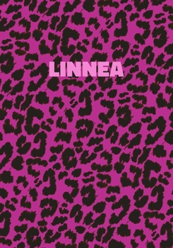 Paperback Linnea: Personalized Pink Leopard Print Notebook (Animal Skin Pattern). College Ruled (Lined) Journal for Notes, Diary, Journa Book