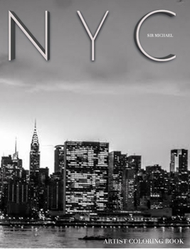 Hardcover NYC united Nations city skyline Adult child Coloring Book limited edition: Iconic New York City skyline Template Artist adult and child Coloring Book