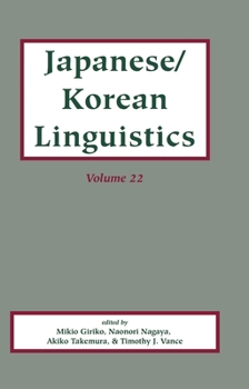 Paperback Japanese/Korean Linguistics, Volume 22 Book