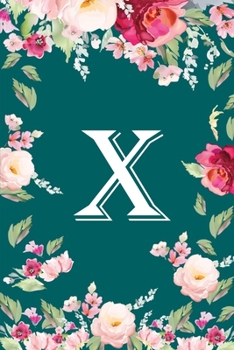 Paperback X: Flower Monogram Initial X Floral Watercolor Beautiful Book