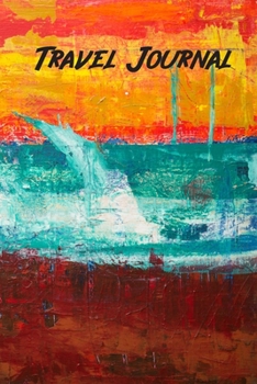 Travel Journal - 6x9 inch blank lined journal 3 layer abstract cover