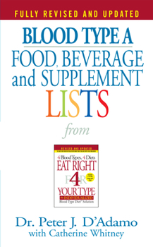 Mass Market Paperback Blood Type a Food, Beverage and Supplement Lists Book
