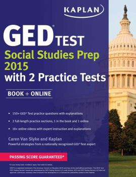 Paperback Kaplan GED Test Social Studies Prep 2015: Book + Online Book