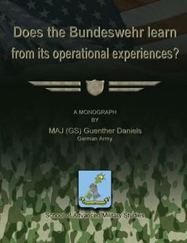 Paperback Does the Bundeswehr Learn From its Operational Experiences? Book
