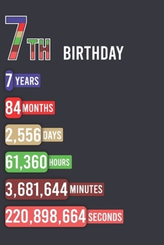 7th Birthday: Blank Lined Journal, Happy 7th Birthday Notebook, Diary, Logbook, Perfect Gift For 7 Year Old Boys And Girls