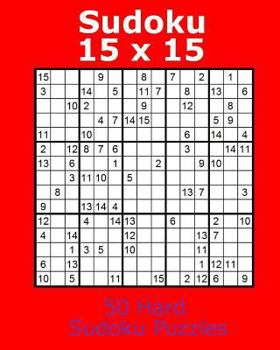 Paperback Sudoku 15 x 15 50 Hard Sudoku Puzzles Book