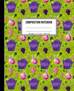 Paperback Composition Notebook: 100 Page Wide Ruled Halloween Notebook Book