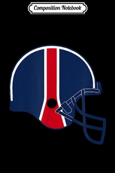 Composition Notebook: American Football Helmet Team Colours - Blue Red White  Journal/Notebook Blank Lined Ruled 6x9 100 Pages