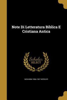 Paperback Note Di Letteratura Biblica E Cristiana Antica Book