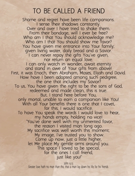 To Be Called A Friend: Watercolor 8.5x11 Journal For Christian Ladies With 100 Blank Lined Pages For Journaling Your Thoughts, Inspirational Poem Notebook, Religious Gift Book, Depression Diary