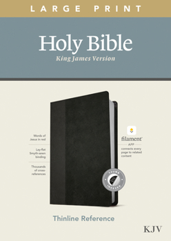 Imitation Leather KJV Large Print Thinline Reference Bible, Filament Enabled Edition (Red Letter, Leatherlike, Black/Onyx, Indexed) [Large Print] Book