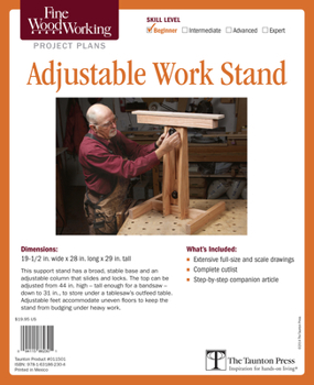 Misc. Supplies Fine Woodworking's Adjustable Work Stand Plan Book