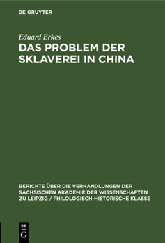 Hardcover Das Problem Der Sklaverei in China [German] Book