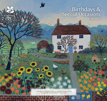 Calendar 2024 National Trust, Jo Grundy Birthday Midi Wall Calendar Book