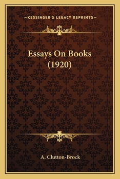 Paperback Essays On Books (1920) Book