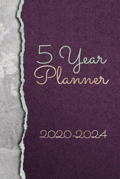 5 Year Planner 2020-2024: Pocket Planner & Monthly Planner for 5 Year Plan | 60 Month Calendar With National Holidays | Purple Planner For Women