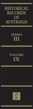 Hardcover Historical Records of Australia: Series III Volume IX Book