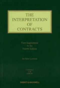 Paperback The Interpretation of Contracts 1st Supplement Book