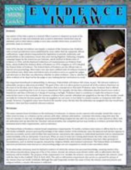Paperback Evidence in Law Book
