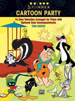 Paperback 5 Finger Cartoon Party: 14 Zany Melodies Arranged for Piano with Optional Duet Accompaniments Book