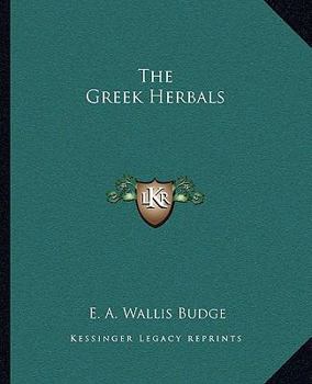 Paperback The Greek Herbals Book