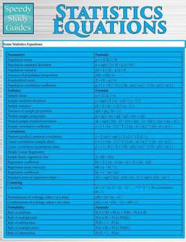 Paperback Statistics Equations (Speedy Study Guides: Academic) Book