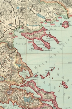 Paperback Southeast Europe Vintage Map Field Journal Notebook, 50 pages/25 sheets, 4x6 Book