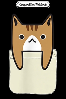 Paperback Composition Notebook: cute cat in pocket Journal/Notebook Blank Lined Ruled 6x9 100 Pages Book