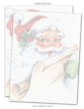 Paperback Vintage Santa Claus Stationary Paper: Christmas Themed Letterhead Paper, Set of 25 Sheets for Writing, Flyers, Copying, Crafting, Invitations, Party, Book