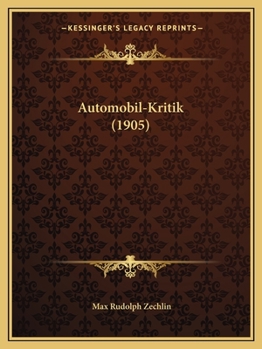 Paperback Automobil-Kritik (1905) [German] Book