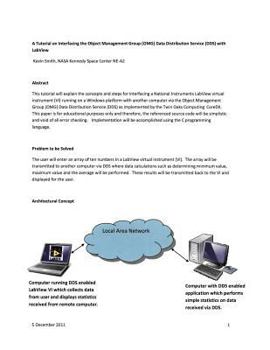 A Tutorial on Interfacing the Object Management Group (Omg) Data Distribution Service (Dds) with LabVIEW