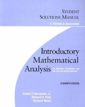 Paperback Student Solutions Manual: Introductory Mathematical Analysis Book