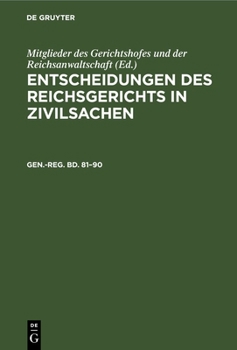 Hardcover Generalregister Zum Band 81-90 [German] Book