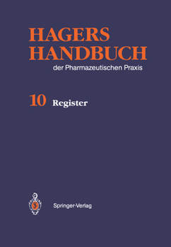 Hardcover Hagers Handbuch Der Pharmazeutischen Praxis: Register [German] Book