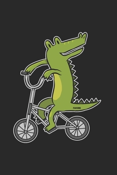 Sporty Crocodile Bike Notebook: Graph Paper Journal 6x9 - 120 Pages