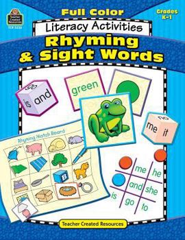 Paperback Full-Color Literacy Activities: Rhyming & Sight Words Book