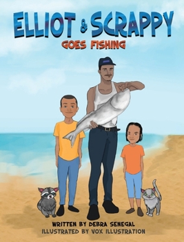 Hardcover Elliot & Scrappy Goes Fishing [Large Print] Book