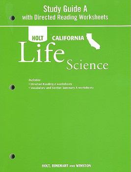Paperback Holt California Life Science: Study Guide a with Directed Reading Worksheets Book