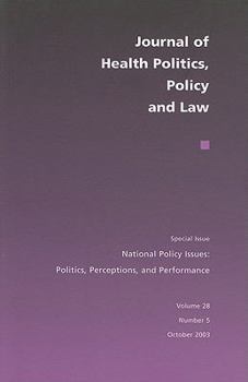Paperback National Policy Issues: Politics, Perceptions, and Performance Volume 28 Book