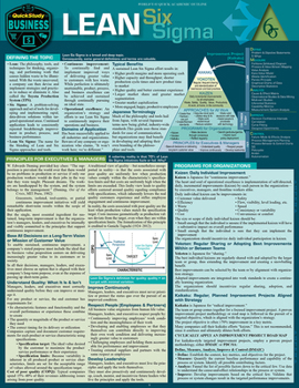 Misc. Lean Six SIGMA - Quickstudy: Laminated Reference Guide Book