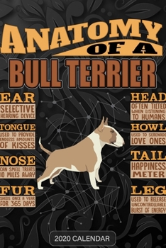 Paperback Anatomy Of A Bull Terrier: Bull Terrier Fawn and White 2020 Calendar - Customized Gift For Bull Terrier Fawn and White Dog Owner Book
