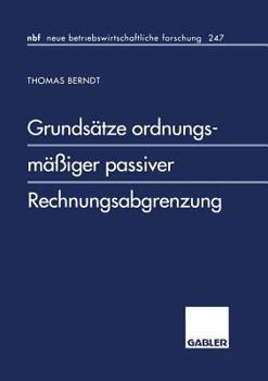 Paperback Grundsätze Ordnungsmäßiger Passiver Rechnungsabgrenzung [German] Book